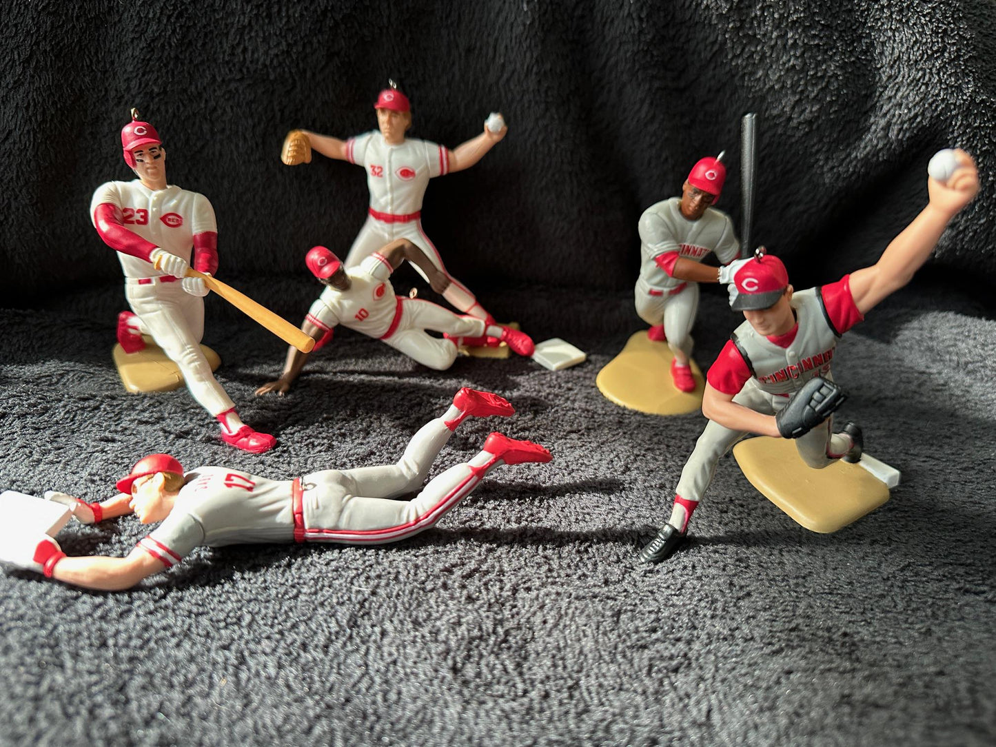 Cincinnati Reds MLB Christmas Ornaments Pete Rose Johnny Bench Joe Morgan Ken Griffey Jr Deion Sanders Chris Sabo Tom Browning