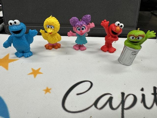Sesame Street Christmas Ornaments Big Bird Oscar the Grouch Cookie Monster Elmo Abby Cadabby