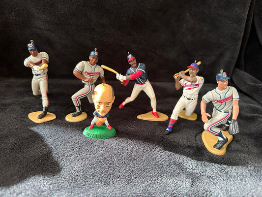 Cleveland Indians / Guardians MLB Christmas Ornaments Bob Feller Manny Ramirez Kenny Lofton Omar Vizquel Jim Thome Carlos Baerga