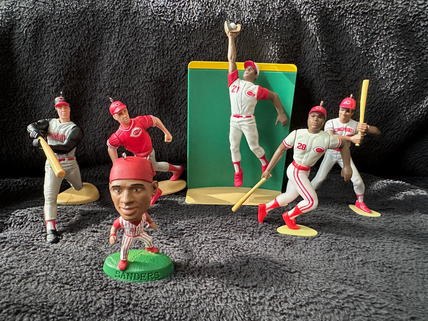 Cincinnati Reds MLB Christmas Ornaments Pete Rose Johnny Bench Joe Morgan Ken Griffey Jr Deion Sanders Chris Sabo Tom Browning