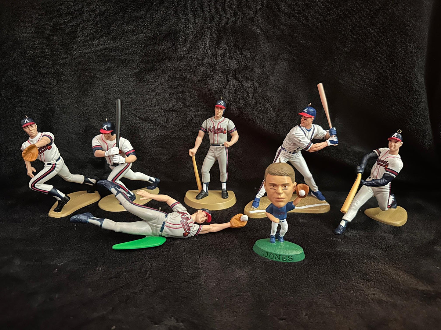 Atlanta Braves MLB Christmas Ornaments Hank Aaron Eddie Mathews Chipper Jones Greg Maddux Andruw Jones Tom Glavine Javy Lopez