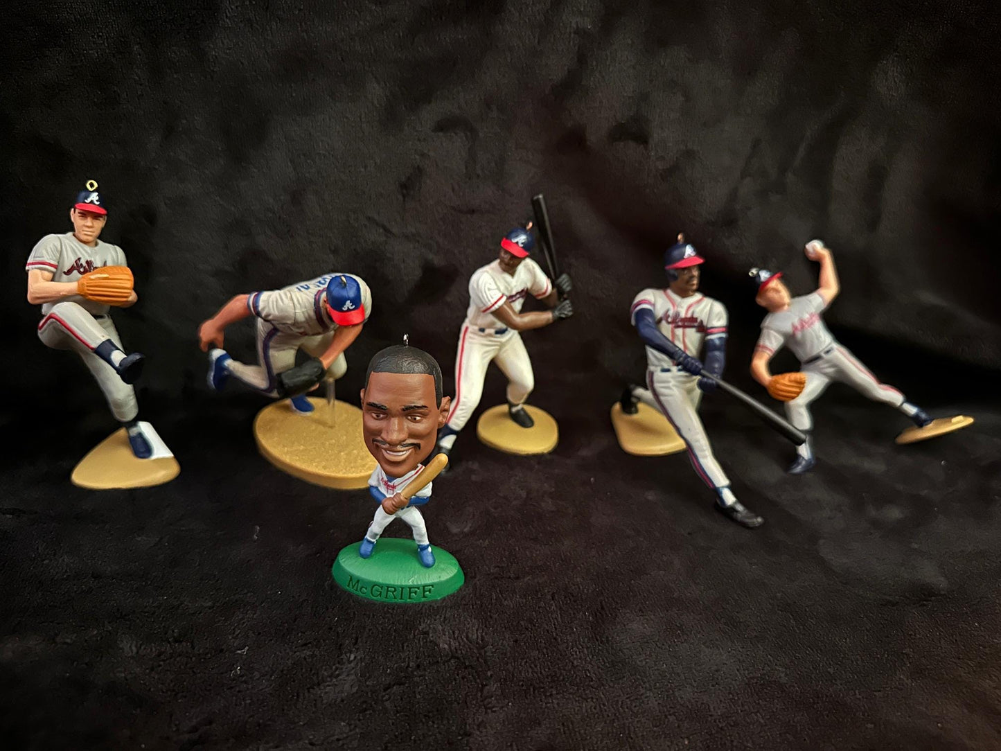 Atlanta Braves MLB Christmas Ornaments Hank Aaron Eddie Mathews Chipper Jones Greg Maddux Andruw Jones Tom Glavine Javy Lopez