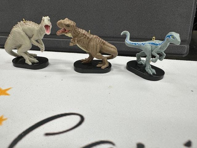 Jurassic Park Christmas Ornaments Blue T-Rex Indominus Rex