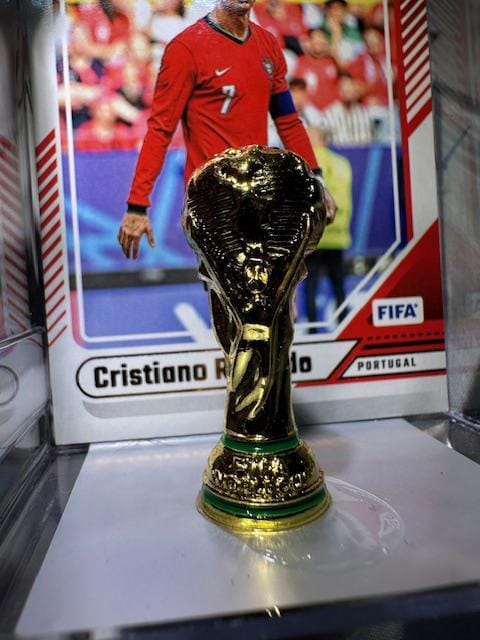 World Cup Trophy Collector's Box Cristiano Ronaldo Kylian Mbappe Erling Haaland Leo Messi