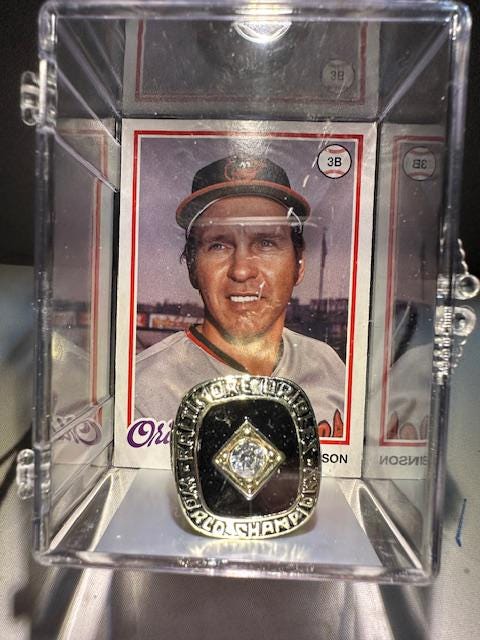 1966 Baltimore Orioles World Series Championship Ring Collector's Box Brooks Robinson Frank Robinson