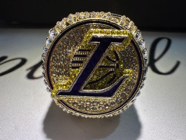2020 Los Angeles Lakers World Championship Ring Shadowbox LeBron James