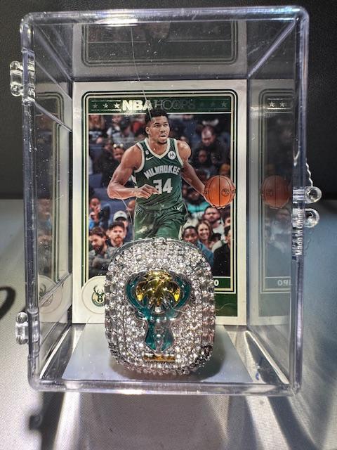 2021 Milwaukee Bucks World Championship Rings Shadow Box Giannis Antetokounmpo