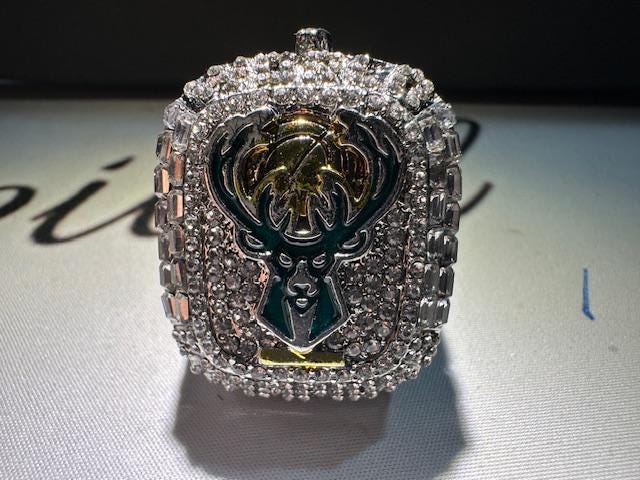 2021 Milwaukee Bucks World Championship Rings Shadow Box Giannis Antetokounmpo