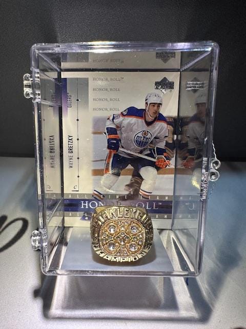 1988 Edmonton Oilers Stanley Cup Championship Ring Shadowbox Wayne Gretzky