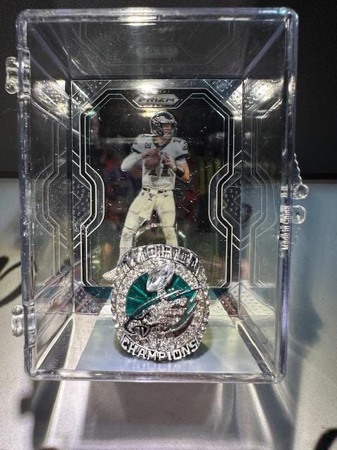 2017 Philadelphia Eagles Super Bowl Championship Ring Shadowbox Nick Foles Carson Wentz