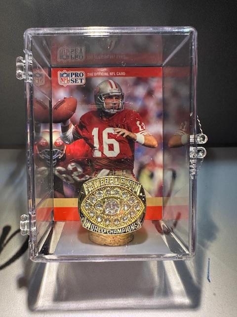 1987 San Francisco 49ers Super Bowl Championship Ring Shadowbox Joe Montana Jerry Rice