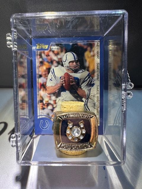 1970 Baltimore Colts Super Bowl Championship Ring Shadowbox Johnny Unitas