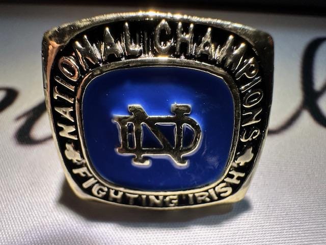 1924 Notre Dame Fighting Irish National Championship Ring Shadowbox Knute Rockne