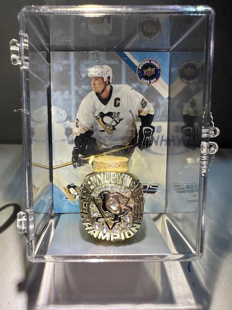 1991 Pittsburgh Penguins Stanley Cup Championship Ring Shadowbox Mario Lemieux
