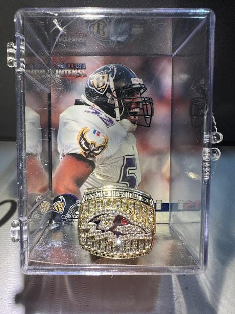 2000 Baltimore Ravens Super Bowl Championship Ring Shadowbox Ray Lewis Ed Reed