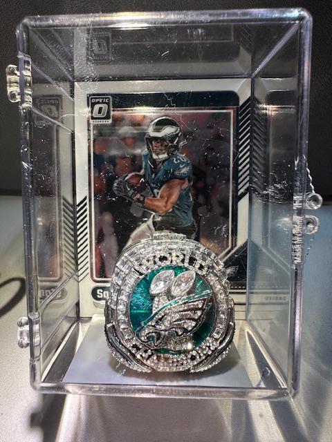 2025 Philadelphia Eagles Super Bowl Championship Ring Shadowbox Saquan Barkley Jalen Hurts "Wings Out"