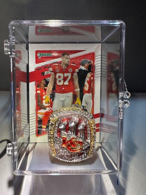2022 Kansas City Chiefs Super Bowl Championship Ring Shadowbox Patrick Mahomes Travis Kelce