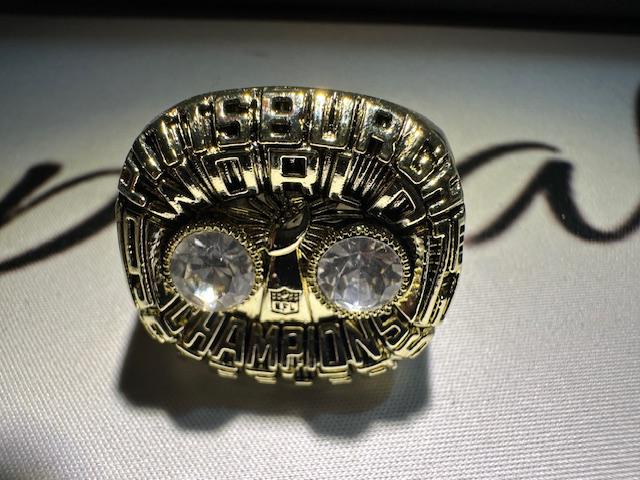 1975 Pittsburgh Steelers Super Bowl Championship Ring Shadowbox Franco Harris Terry Bradshaw