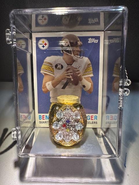 2008 Pittsburgh Steelers Super Bowl Championship Ring Shadowbox Ben Roethlisberger