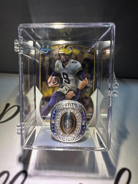 2023 Michigan Wolverines CFP Championship Ring Shadowbox JJ McCarthy Jim Harbaugh